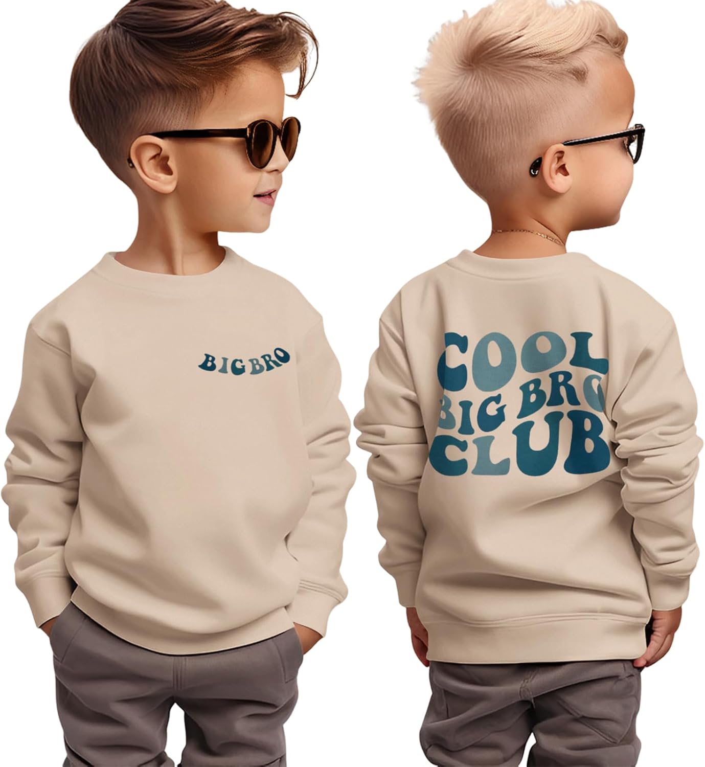 BOUTIKOME Big Brother Sweatshirt Toddler Baby Boy Cool Big Bro Club Shirts Announcement Pullover Long Sleeve Fall Tops