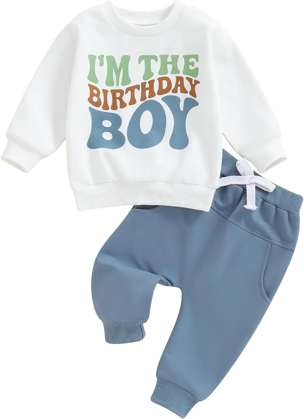 Kayotuas Baby Boy Birthday Outfit Toddler Fall Clothes Infant Birthday Boy Shirt & Pants Set Cute 2 Piece Cake Smash Outfits