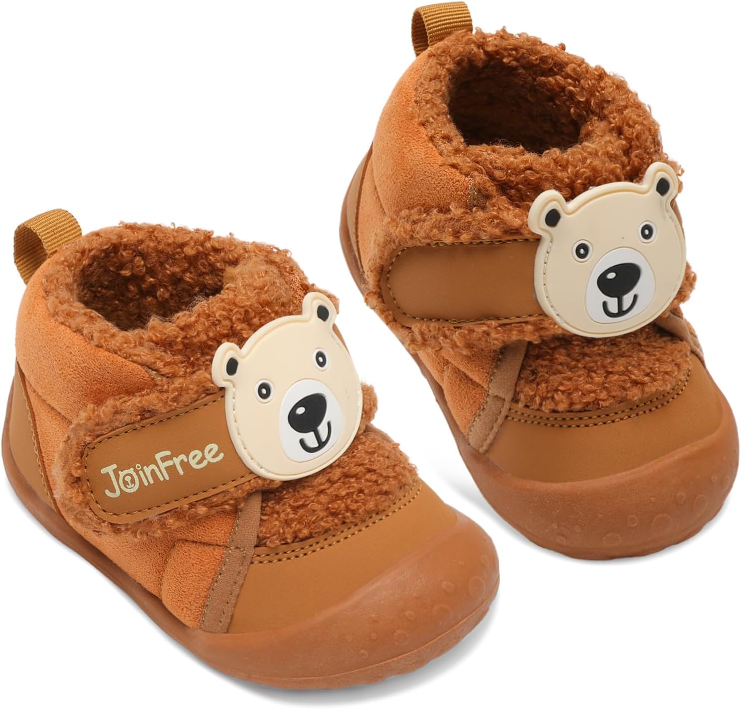 JOINFREE Baby Slippers Toddler Boys Girls House Shoes Baby Ankle Booties Wide Toe Box First Walking Shoes Warm Cozy House Slippers Indoor Outdoor