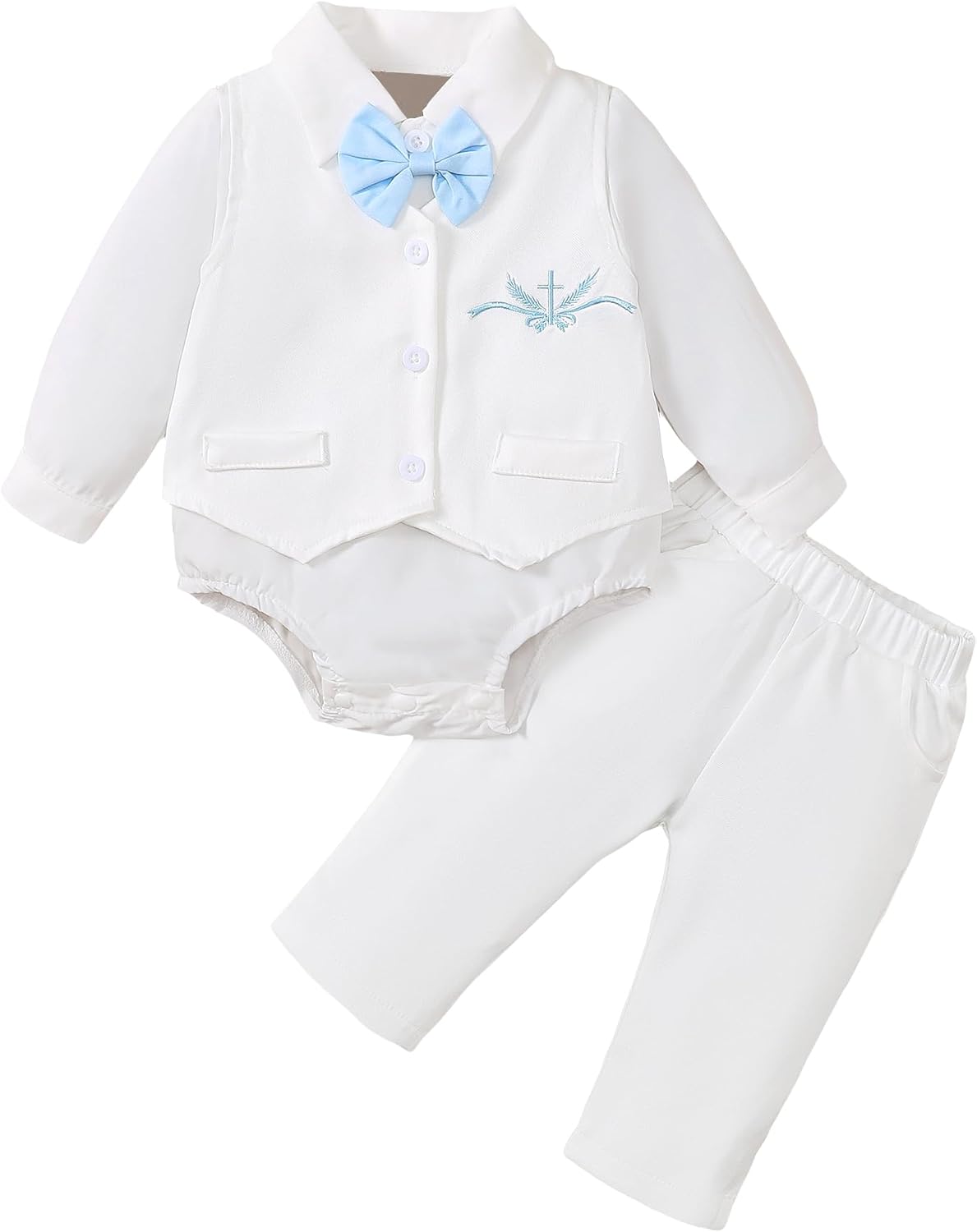 Chichoo Baby Boy Clothes Suits Baptism Outfits for Boys White Infant Gentleman Outfit Baby Christening Outfits Baby Suit Sets