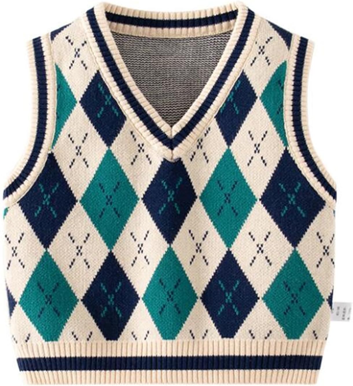 Unisex Baby Sweater Vest Knitted Soft Uniform Cotton V-Neck Sleveeless Waistcoat Vest