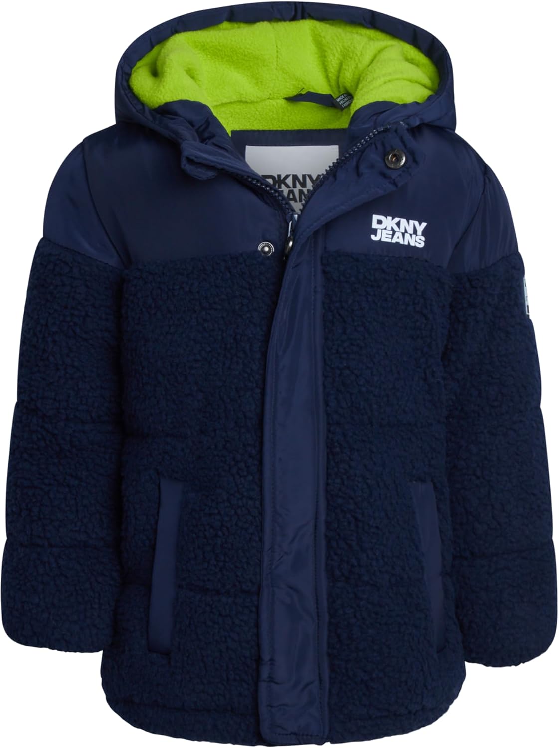 DKNY Toddler Boys Jacket - Heavyweight Polar Fleece Lined Sherpa Layette Bubble Puffer Jacket - Infant Winter Jacket (12M-4T)