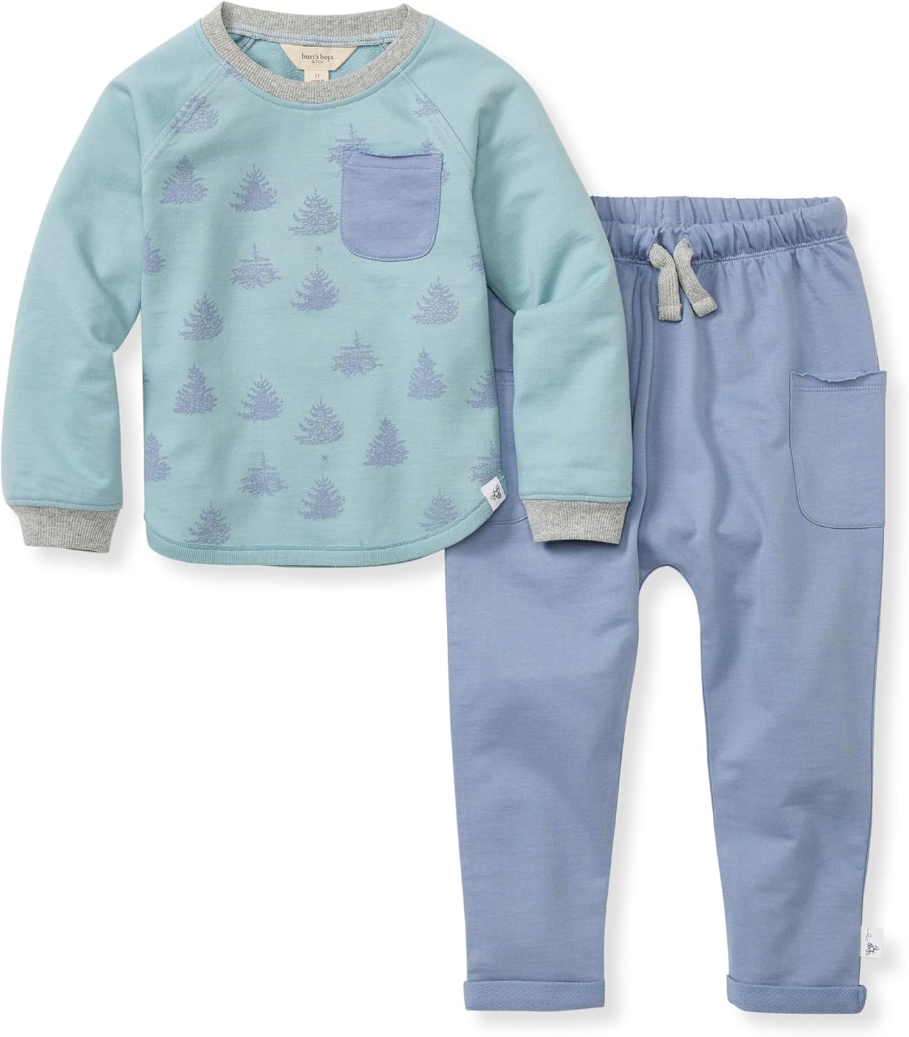 Burt's Bees Baby baby-boys Shirt and Pant Set, Top & Bottom Outfit Bundle, 100% Organic Cotton