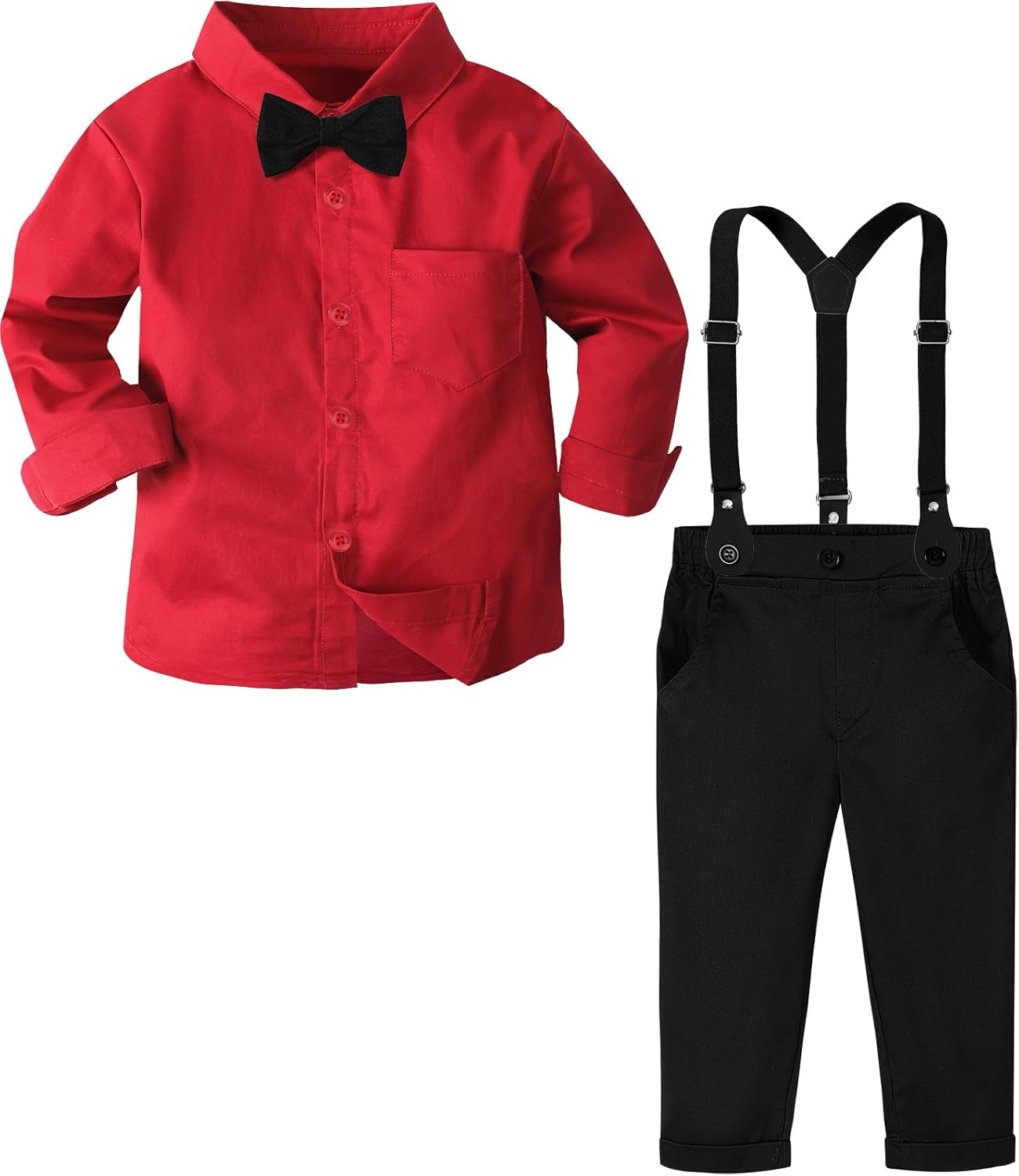 A&J DESIGN Toddler Suit Boys Baby Wedding Dress Clothes Kids Formal Outfit Set with Suspender