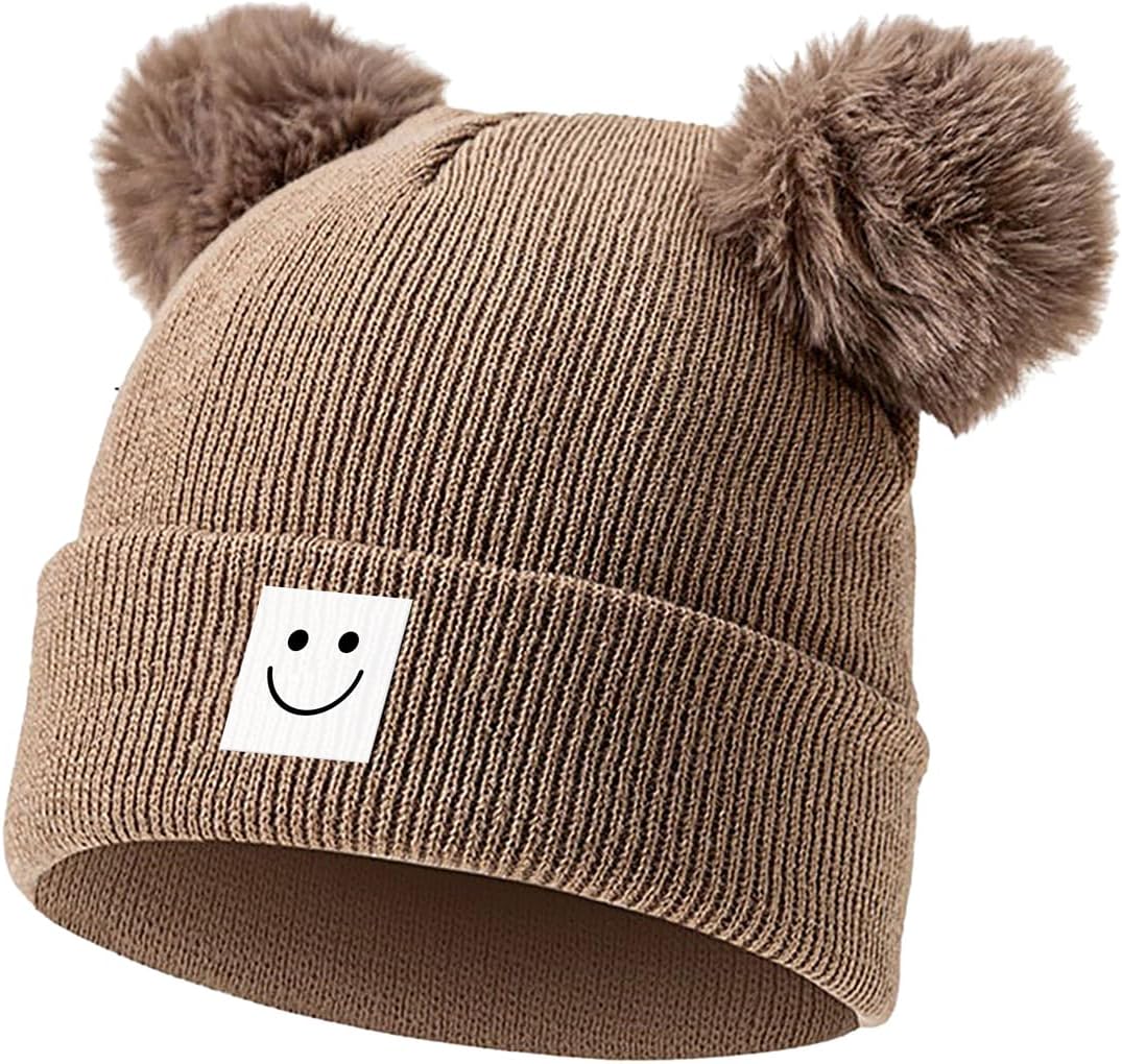 Baby Beanie Hat Toddler Infant Winter Knitted Hat Kids Soft Warm Pom Pom Beanie Cap for Boys Girls