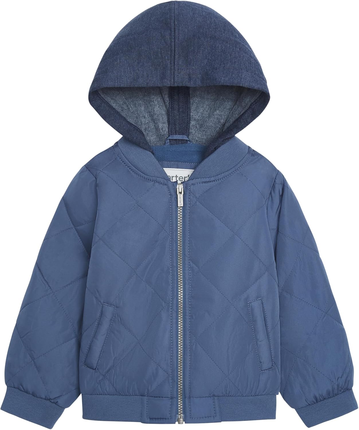 Carter's Baby Boys' Midweight Quilted Bomber Jacket with Sweatshirt-Style Hood