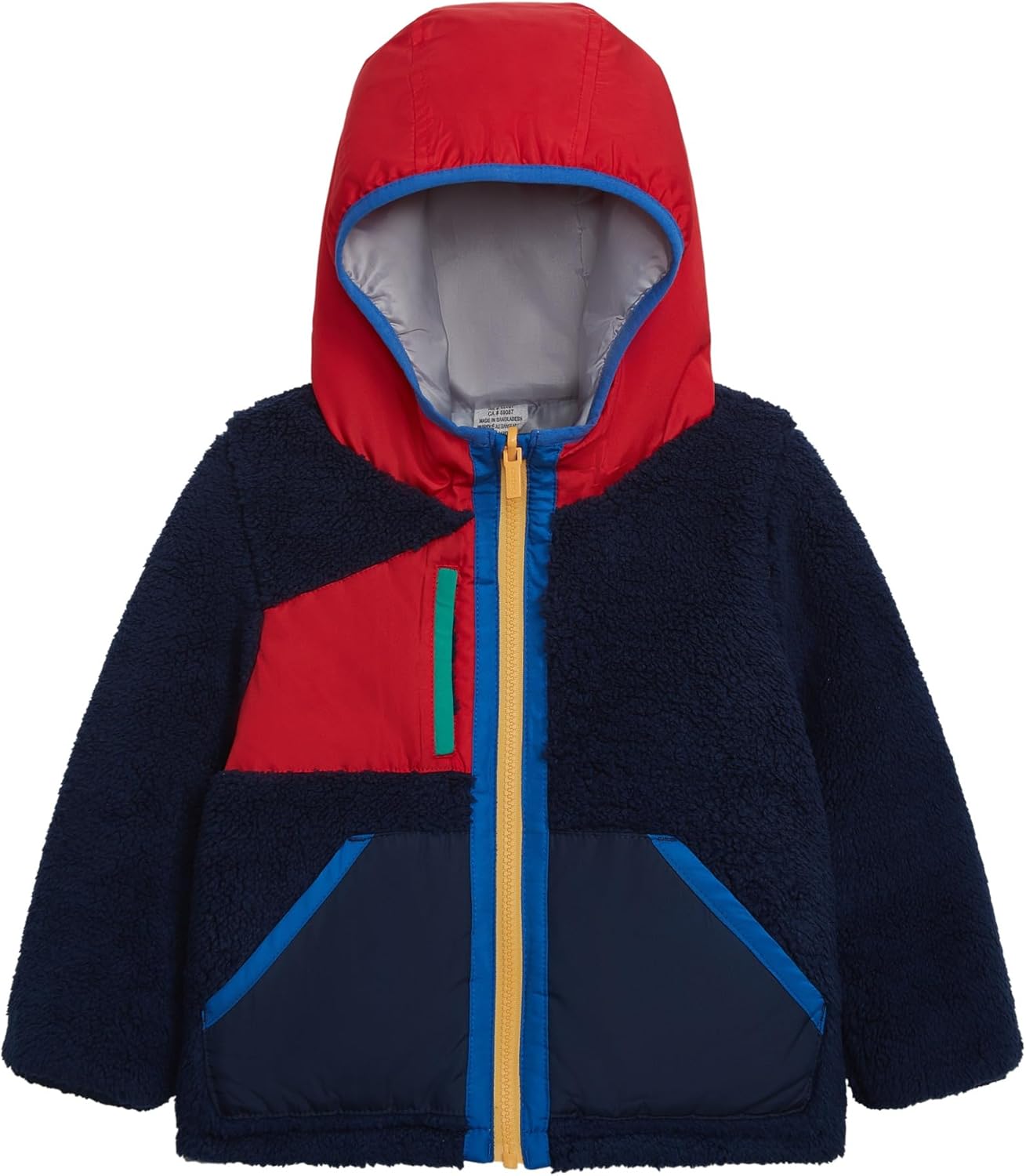 Carter's Baby Boys Midweight Reversible Sherpa-to-Poly Hooded Jacket