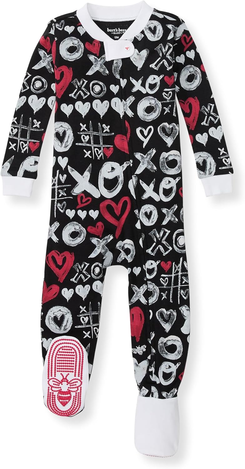 Burt's Bees Baby Boys' Pajamas, Zip-Front Non-Slip Footed Sleeper, Organic Cotton