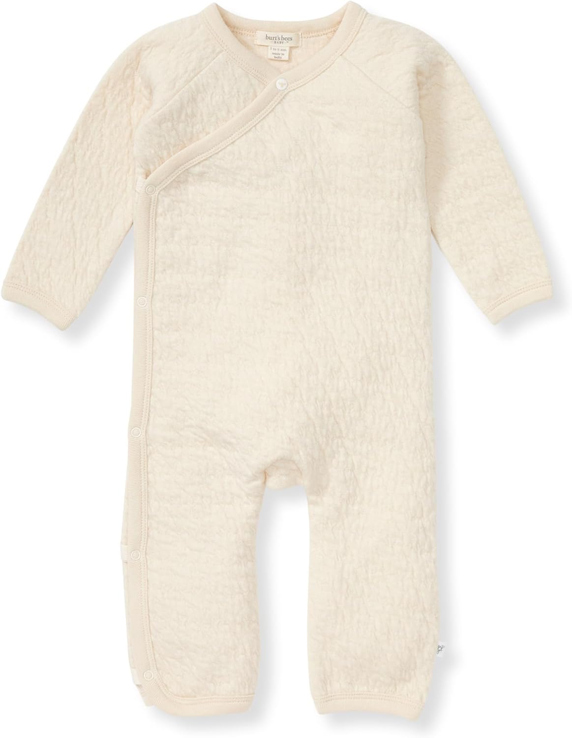 Burt's Bee Baby Infant Boys' 100% Organic Cotton Long Sleeve Wrap-Front Jumpsuit