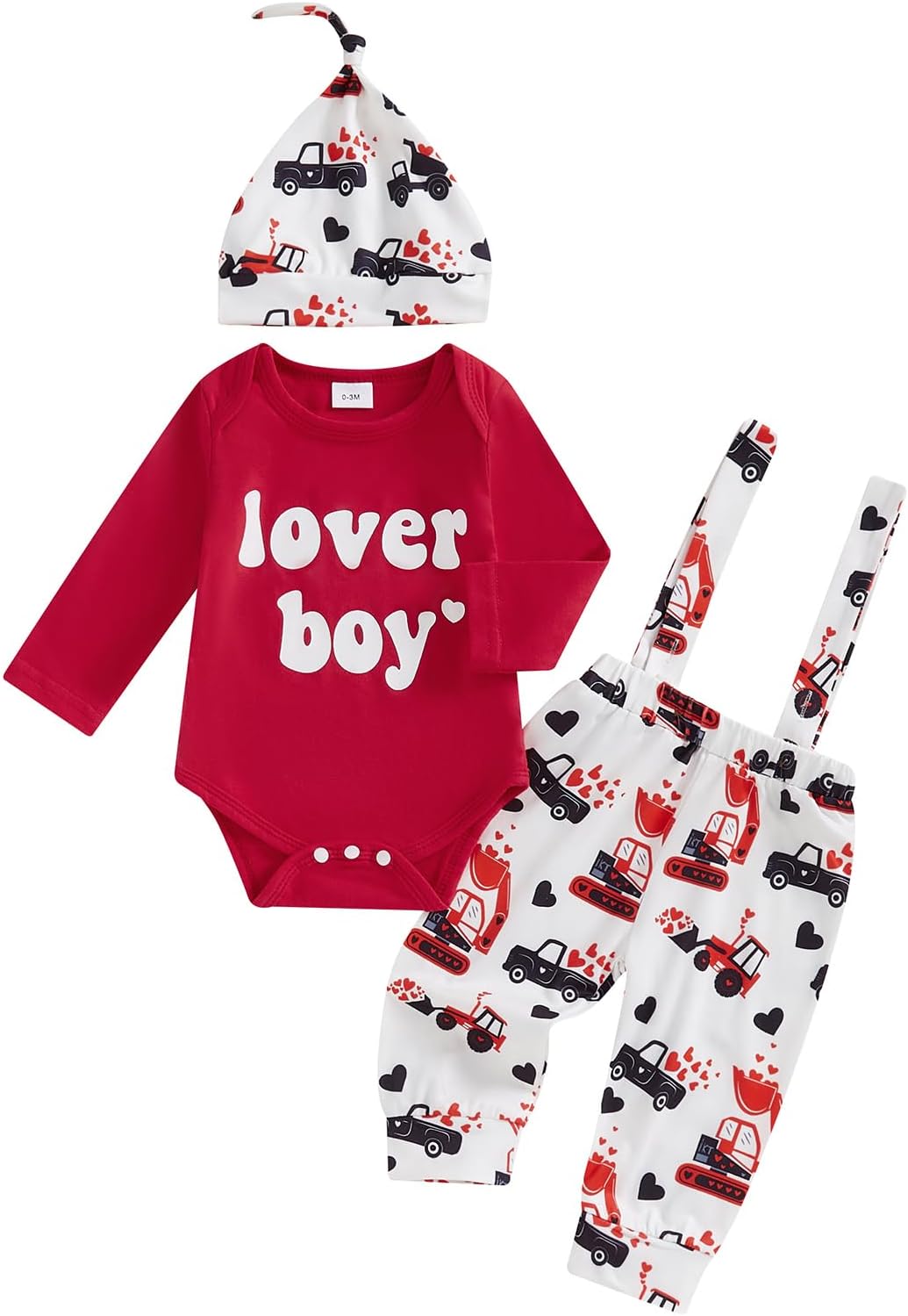 BeQeuewll St Patricks Day Newborn Baby Boy 3Pcs Clothes Infant Long Sleeve Romper Cute Pattern Suspender Pants Overall Outfit